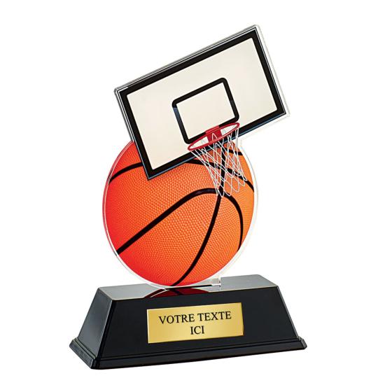 Trophée basket plexiglas 16cm